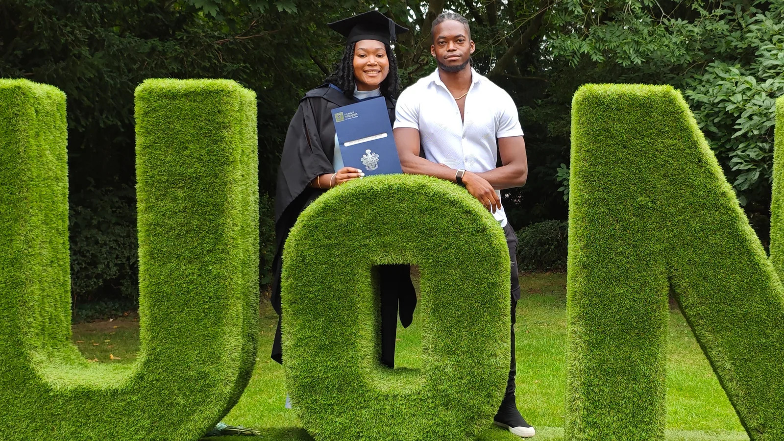 Tomi Adepegba with his sister Timi at her University of Nottingham graduation